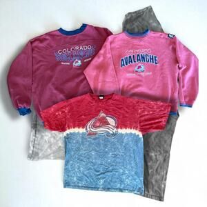 3 Vintage 90s Colorado Avalanche Crewneck NHL Embroidered Sweatshirt T Shirt